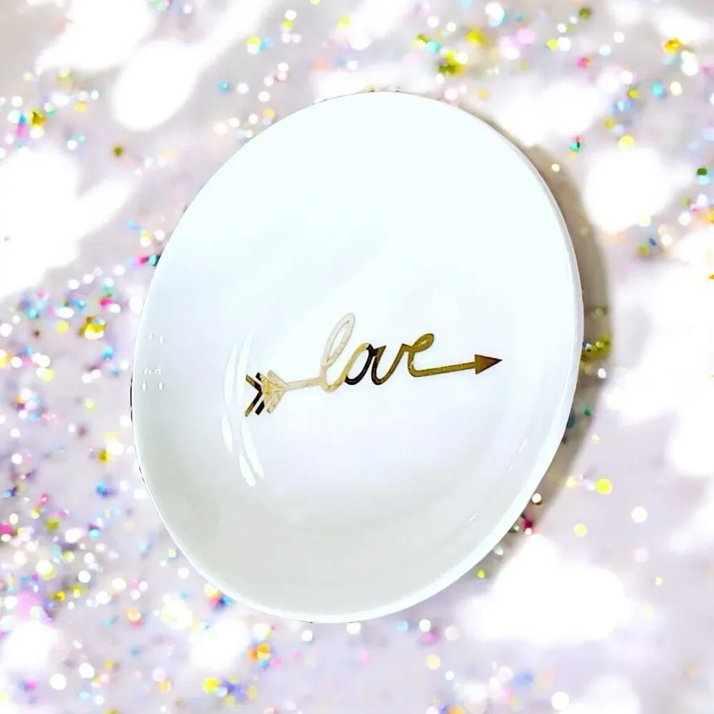 Kevia Style Love Jewelry Dish 4 Inch Ceramic Trinket Plate New In Box